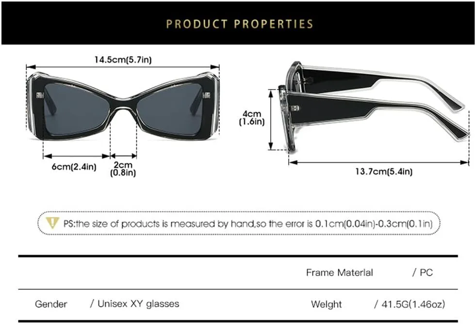 

Солнцезащитные очки UV400 - увеличенного размера "кошачий глаз" в стиле панк, для путешествий, для женщин и мужчин, для бега и активного отдыха UYPTK, 6251-c2 Trans