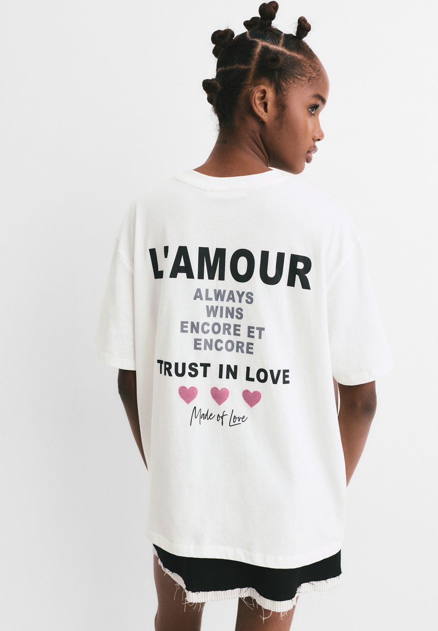 

Футболка PULL&BEAR Print T-shirt, White