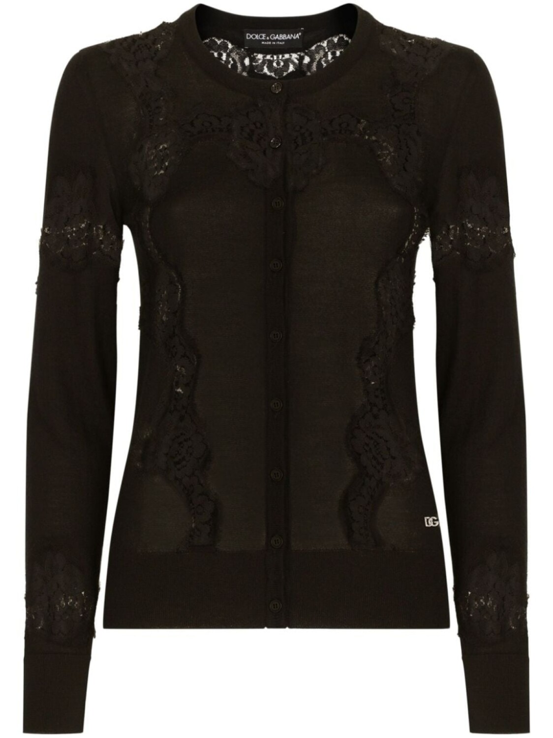 

Dolce & Gabbana кардиган с кружевом, черный