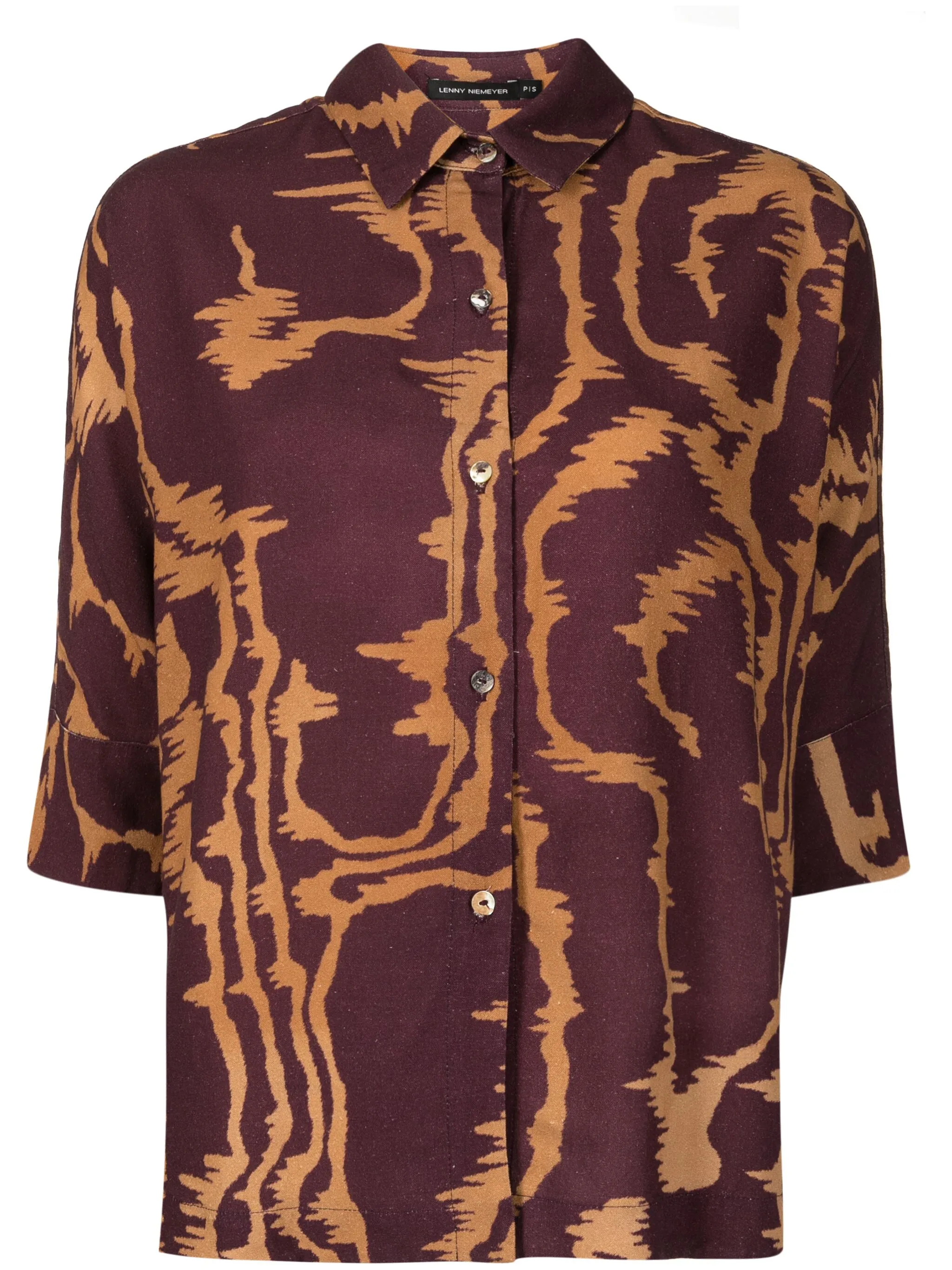 

Рубашка с короткими рукавами и абстрактным принтом Lenny Niemeyer, фиолетовый