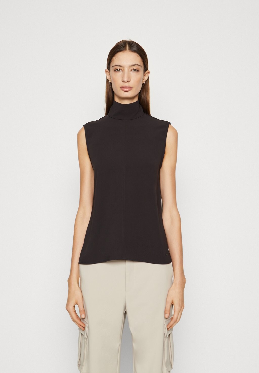 

Топ STRUCTURE MOCK NECK Calvin Klein, черный