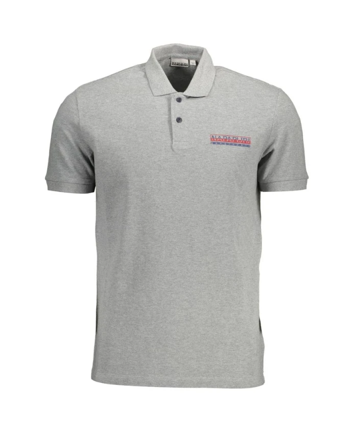 

Мужская коричневая хлопковая рубашка поло Napapijri, серый