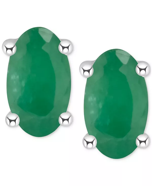 

Серьги-Гвоздики с рубинами овальной огранки из 14-каратного белого золота (также с изумрудом) Macy'S, emerald