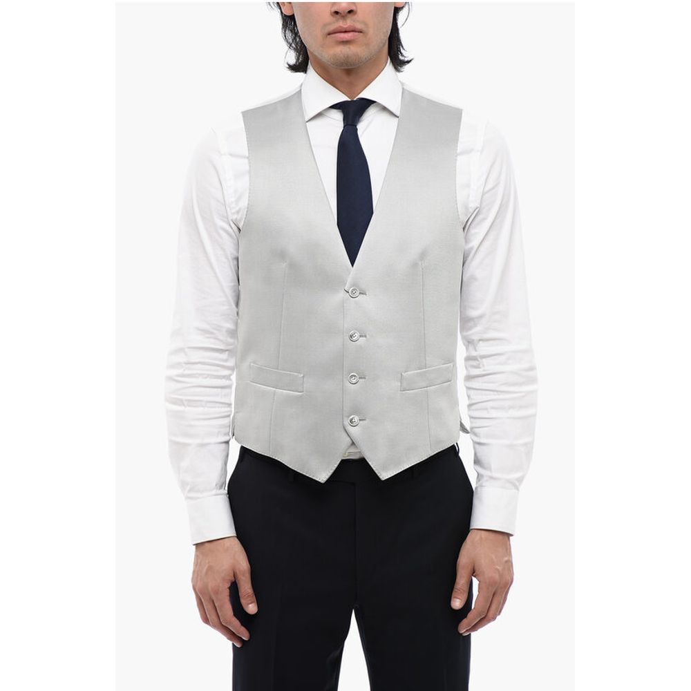 

CC COLLECTION Двухцветный жилет из смесовой шерсти с Мартингейлом Corneliani, Gray