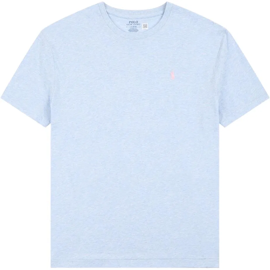 Футболка Polo Ralph Lauren с круглым вырезом розово-синяя