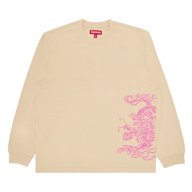 

Топ Supreme Dragon Embroidered Long-Sleeve Top Khaki, желто-коричневый