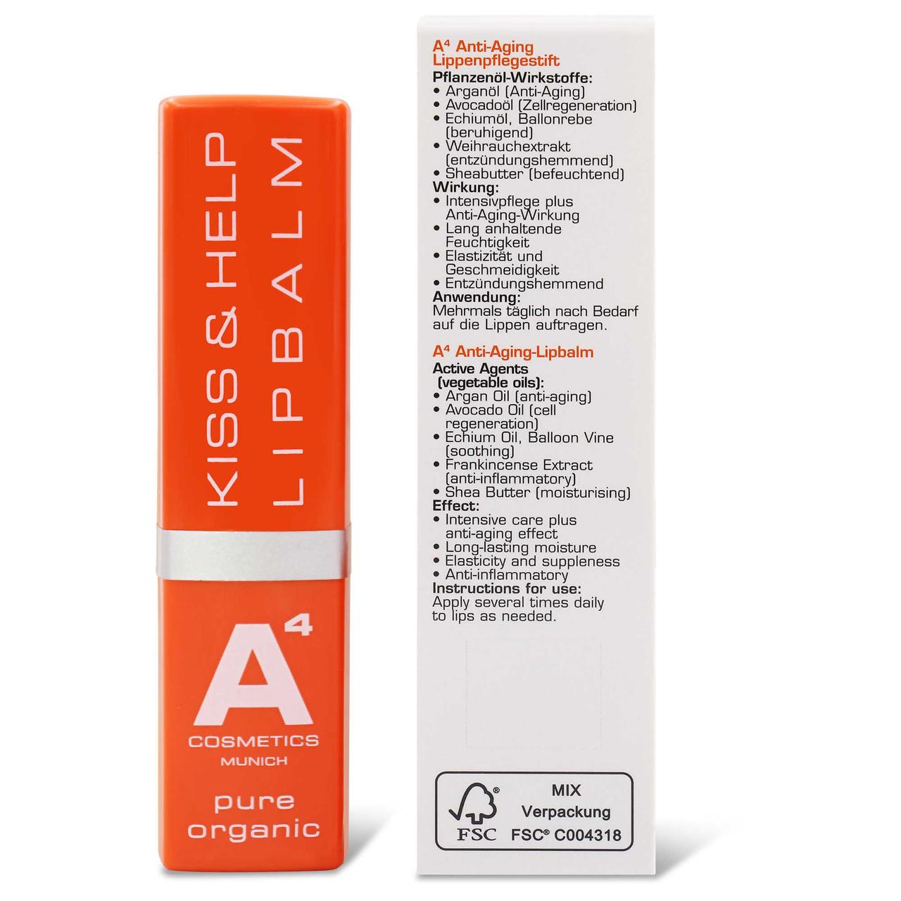 Бальзам для лица kiss & help lipbalm A4 Cosmetics, вес 4 гр. — фото 4
