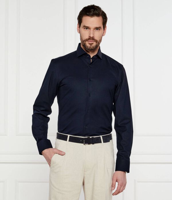 

Рубашка h-моток-распространение-c1-222 Slim fit Boss, синий