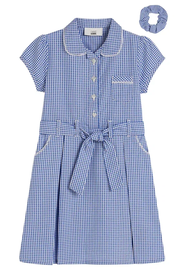 Платье-рубашка с бантом Gingham Next, синий