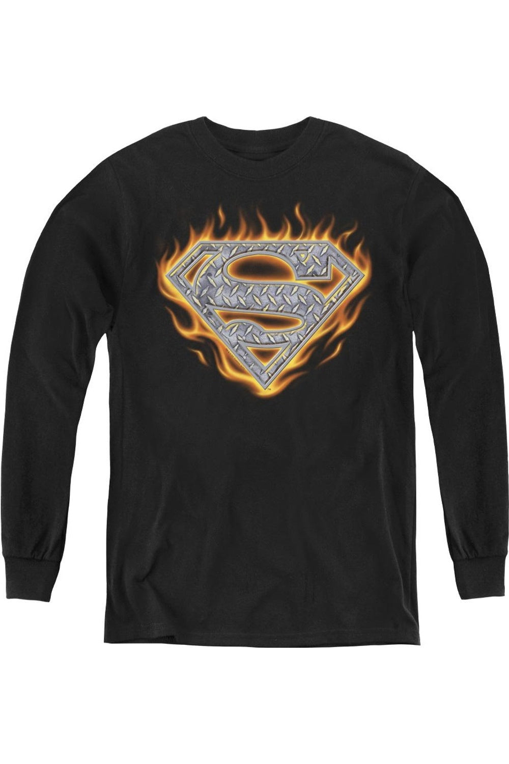 

Футболка с длинным рукавом для подростков "Супермен: Стальной огненный щит" Gildan, черный