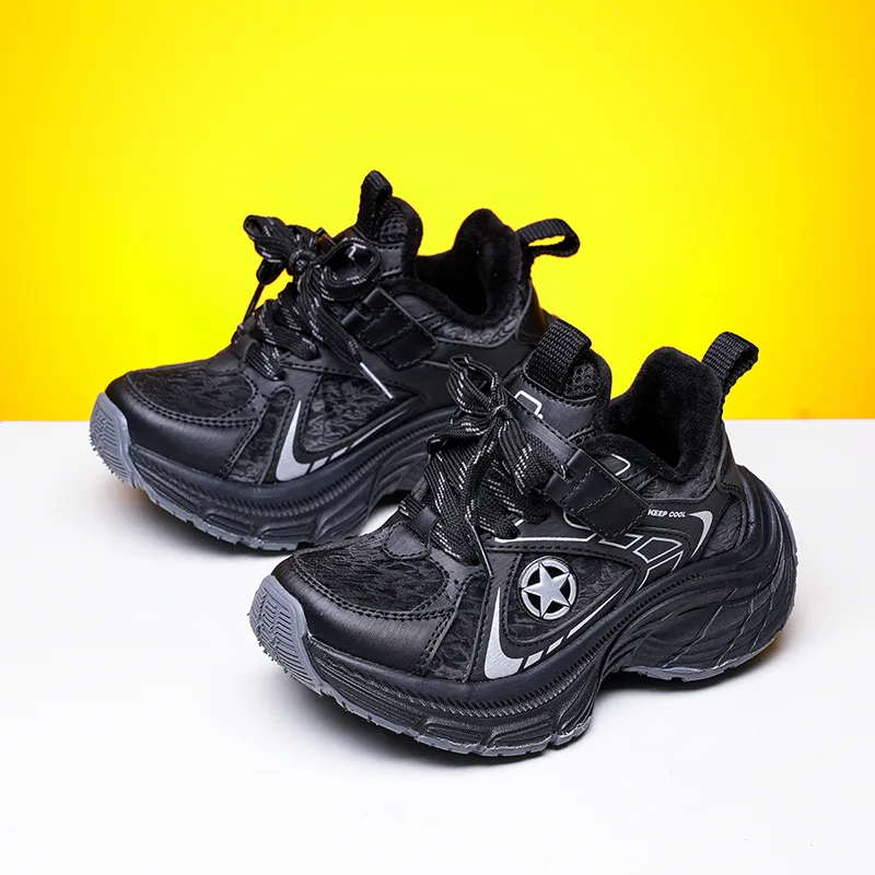 Детские хлопковые кроссовки Running Collection с противоскользящей и износостойкой подошвой Jeep, Black Thin Cotton — фото 4
