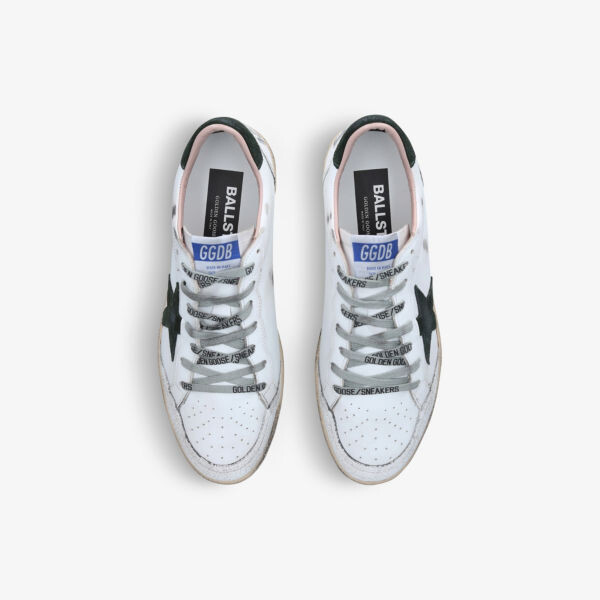 Мужские кожаные кроссовки Ballstar с низким берцем Golden Goose, белый — фото 2