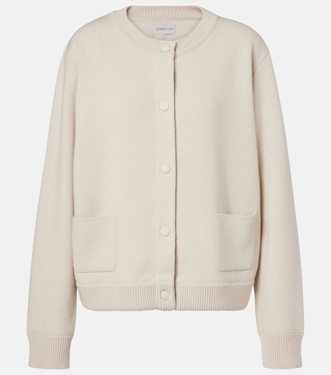 

Кардиган из шерстяной смеси с нижними панелями Moncler, белый