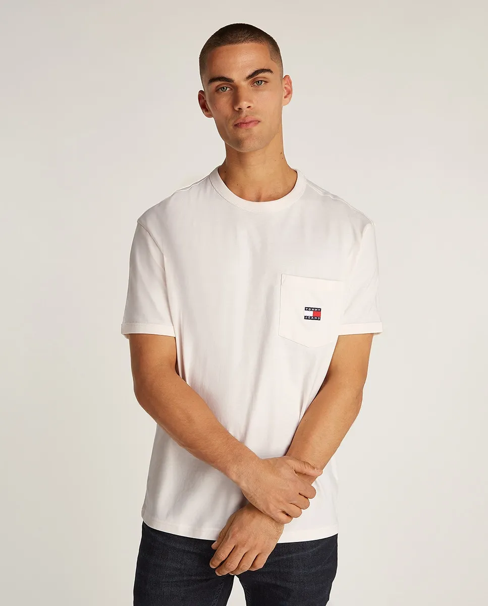

Мужская футболка с коротким рукавом и карманом Tommy Jeans, цвет Crudo