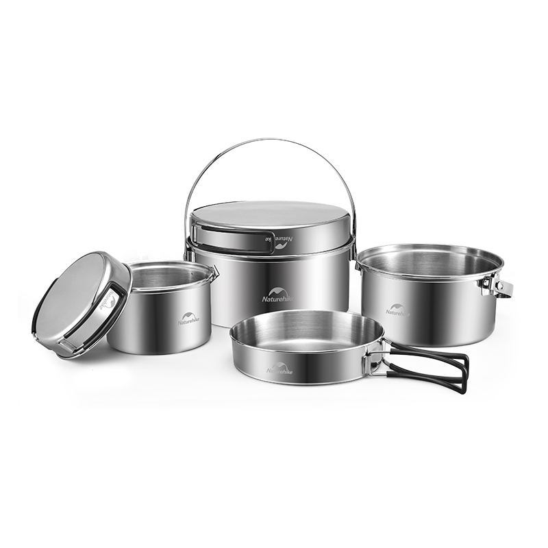 

Кухонные принадлежности NATUREHIKE, Set Of Pots - Stainless Steel Natural Color