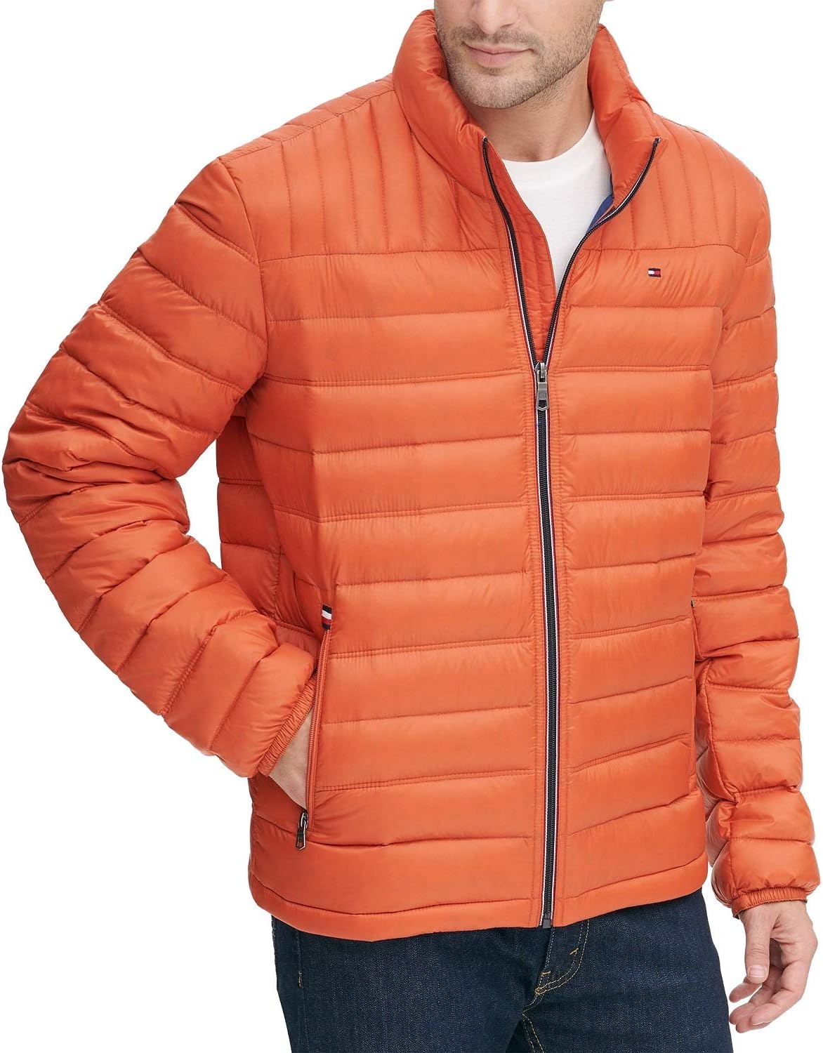 

Мужская утепленная пуховая куртка Tommy Hilfiger с возможностью упаковки, Orangina