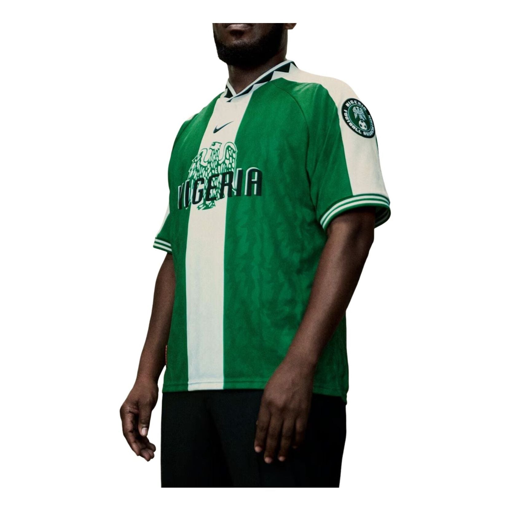 

Футбольная реплика Nike Nigeria 1996 года, переиздание, цвет «зеленый, белый, черный»