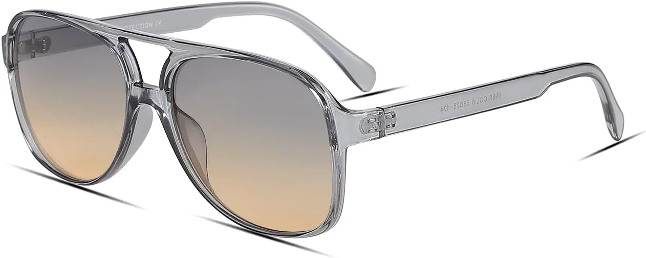 

Солнцезащитные очки Freckles Mark в винтажном стиле ретро 70-х годов для женщин и мужчин, классические большие квадратные очки-авиаторы, модные очки, Clear Grey