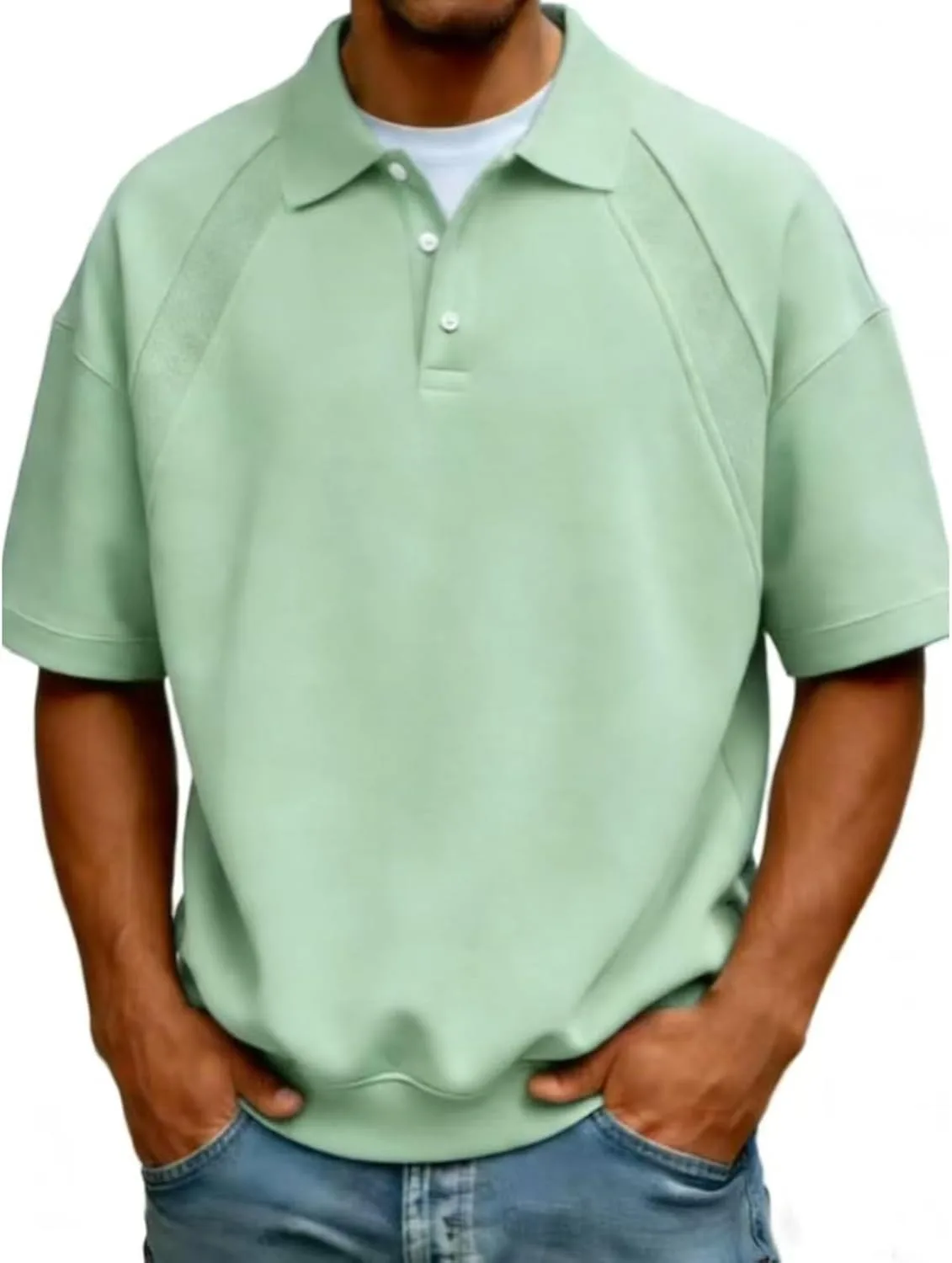 

Футболка-поло для мужчин Henley с коротким рукавом, Dry Fit