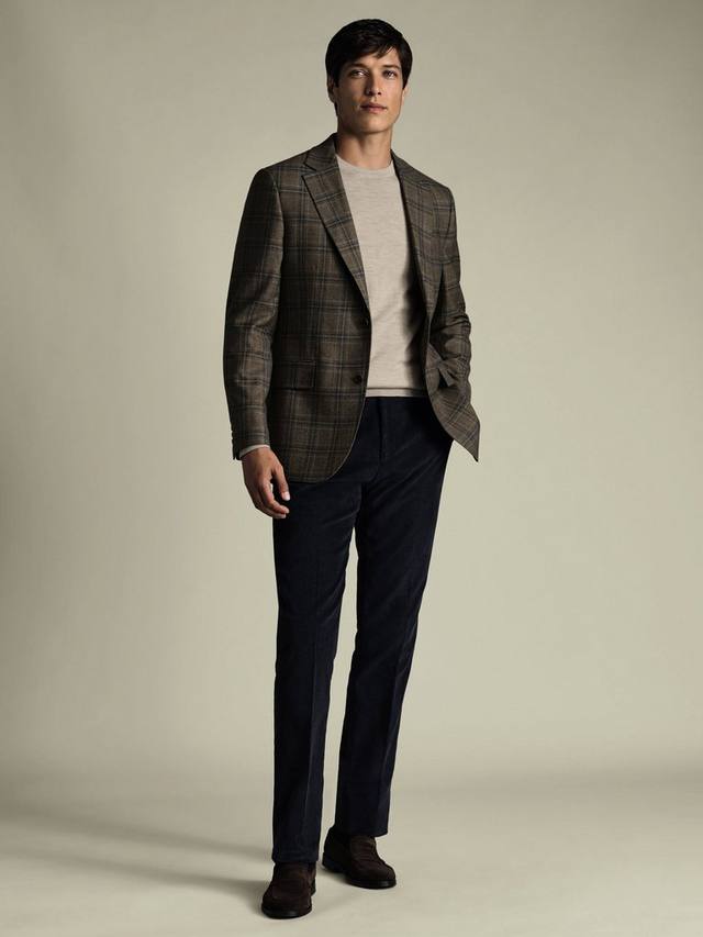 

Однобортная куртка из шерстяной смеси Charles Tyrwhitt, Taupe