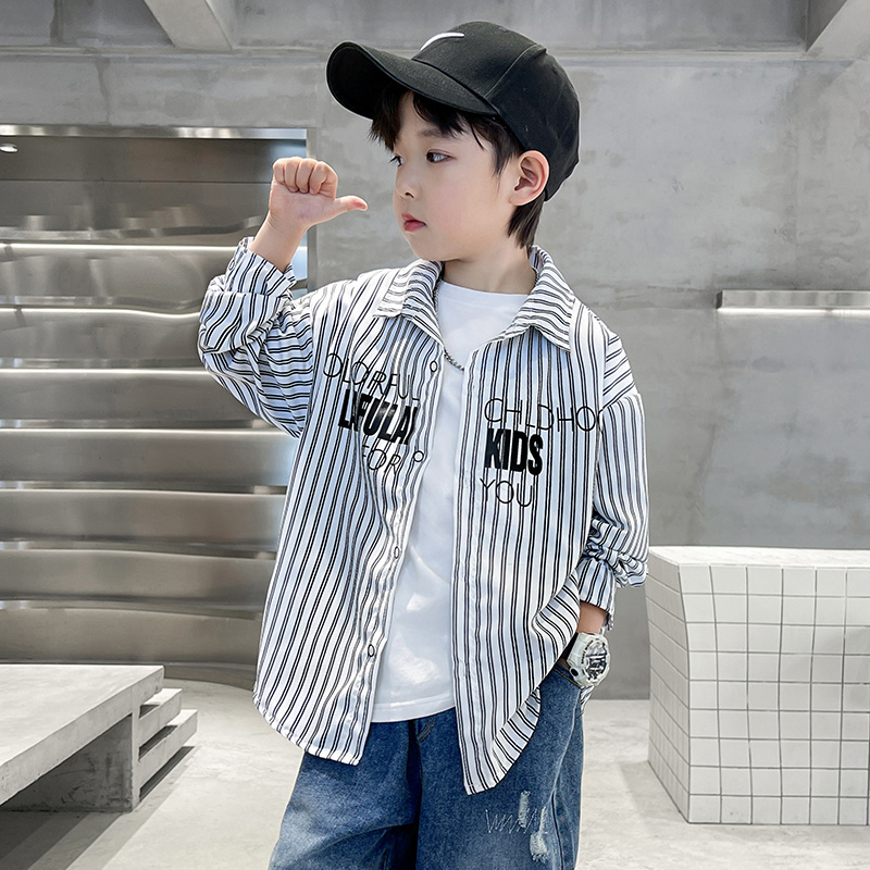 Рубашка с лацканами Grade School Casual Shirts Lapel Moderate EASTERN CAMEL, синий — фото 4