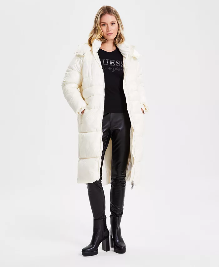 

Женская утепленная парка средней длины Shine с капюшоном GUESS, коричневый
