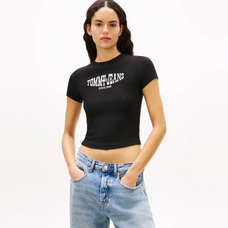 Футболка женская с круглым вырезом Tommy Hilfiger, Black BDS — фото 4