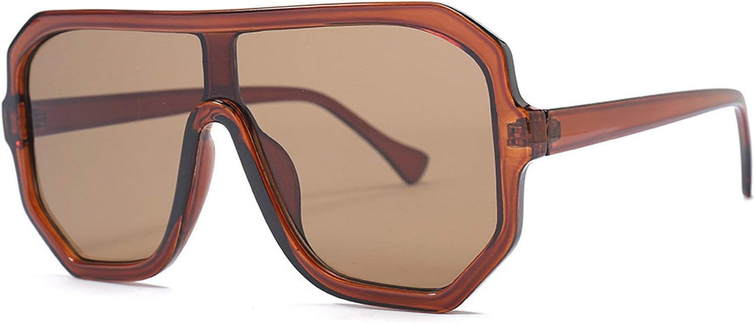 

Модные женские солнцезащитные очки большого размера с плоской верхней частью в стиле ретро, ​​квадратные, прозрачные, мужские винтажные очки в крупной оправе с защитой от УФ-излучения UV400 COTIA, Tea