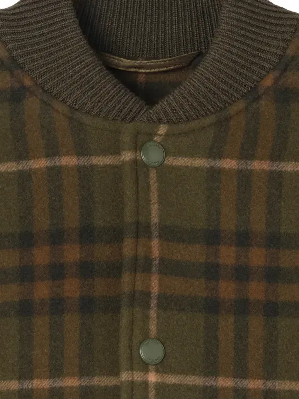 Куртка-бомбер Burberry из шерсти и кашемира в клетку, зеленый — фото 2