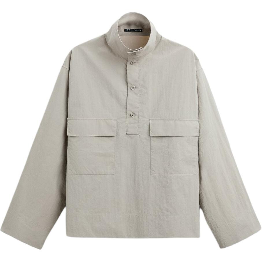 

Рубашка мужская светло-серая Zara, серый
