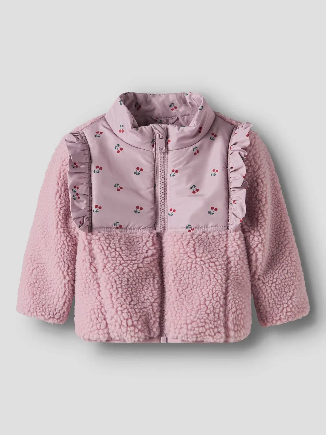Утепленная куртка, Teddyjacke, Name it, сиреневая — фото 3