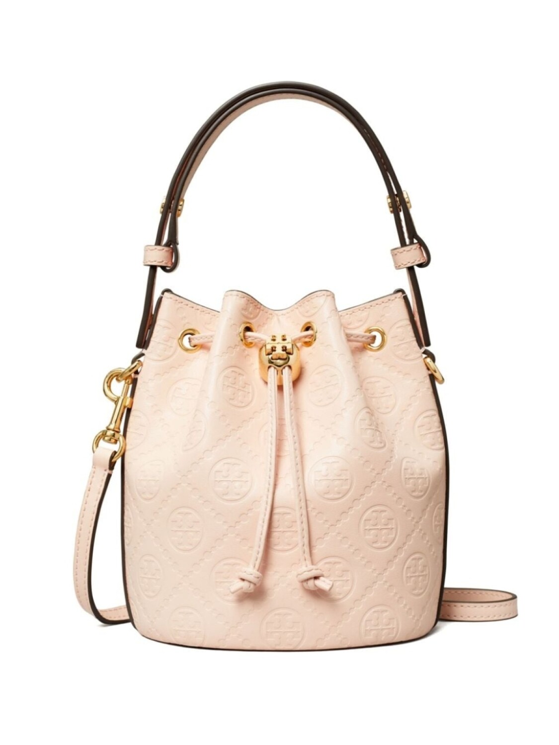 

Tory Burch сумка-ведро размера мини с монограммой, розовый