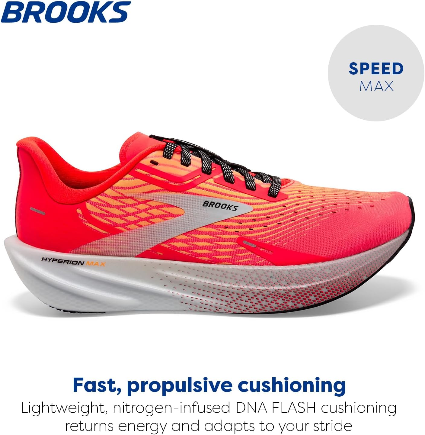Мужские нейтральные беговые кроссовки Brooks Hyperion Max, синий/оранжевый — фото 2