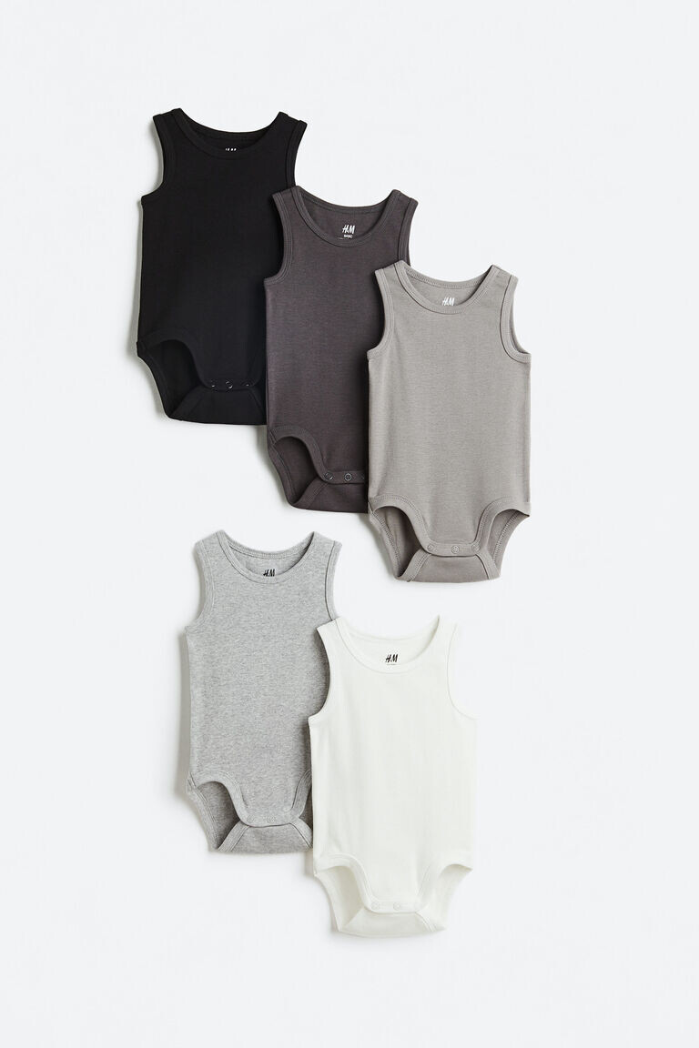 

5 пар хлопковых боди H&M, черный