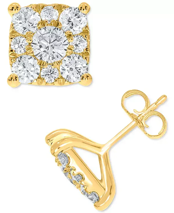 

Серьги-Гвоздики с квадратными бриллиантами (2 карата) Macy'S, gold