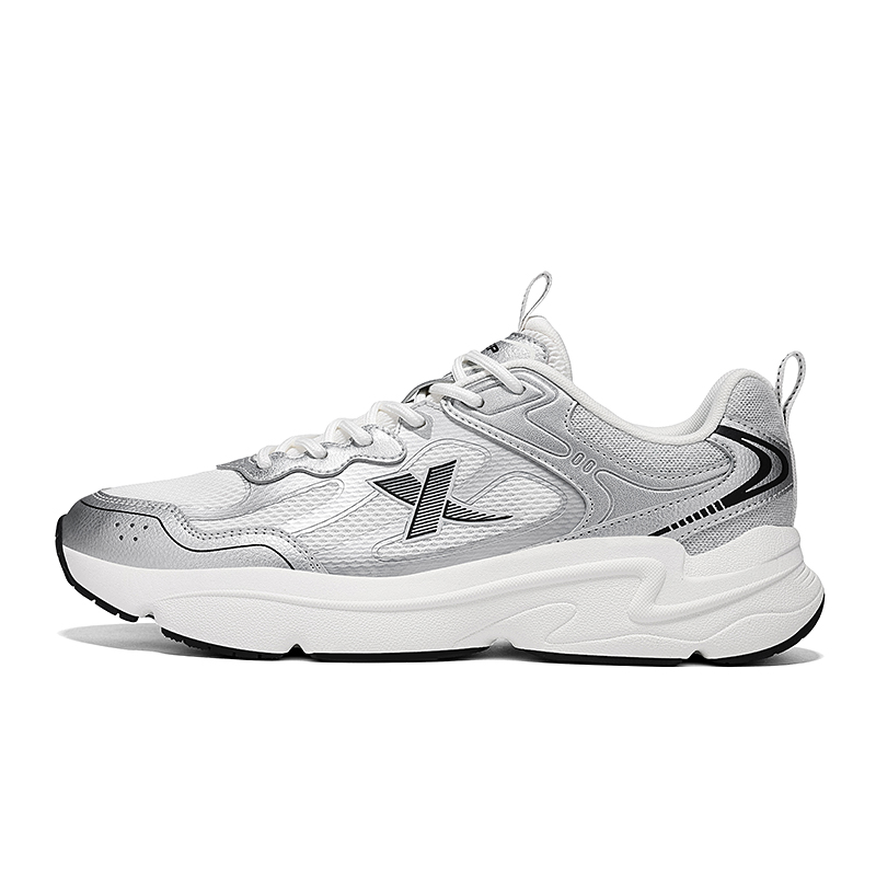 

XTEP Низкие повседневные туфли с амортизацией, противоскользящие и износостойкие, мужские, парусно-белые, серебристые, лунно-каменно-серые