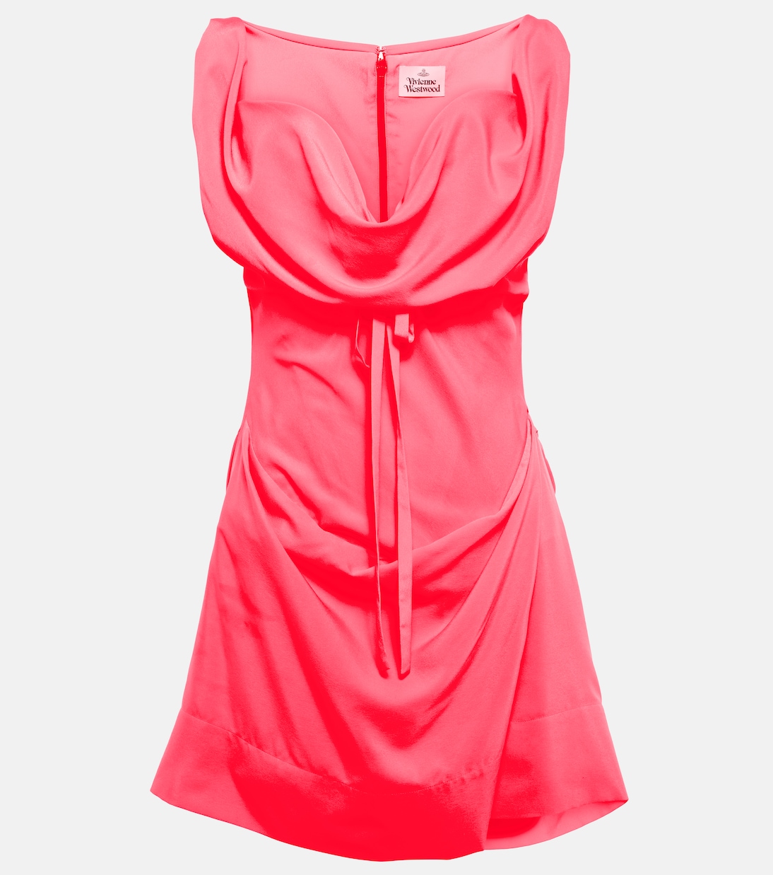 

Мини-платье из крепа с драпировкой Vivienne Westwood, Pink Neon