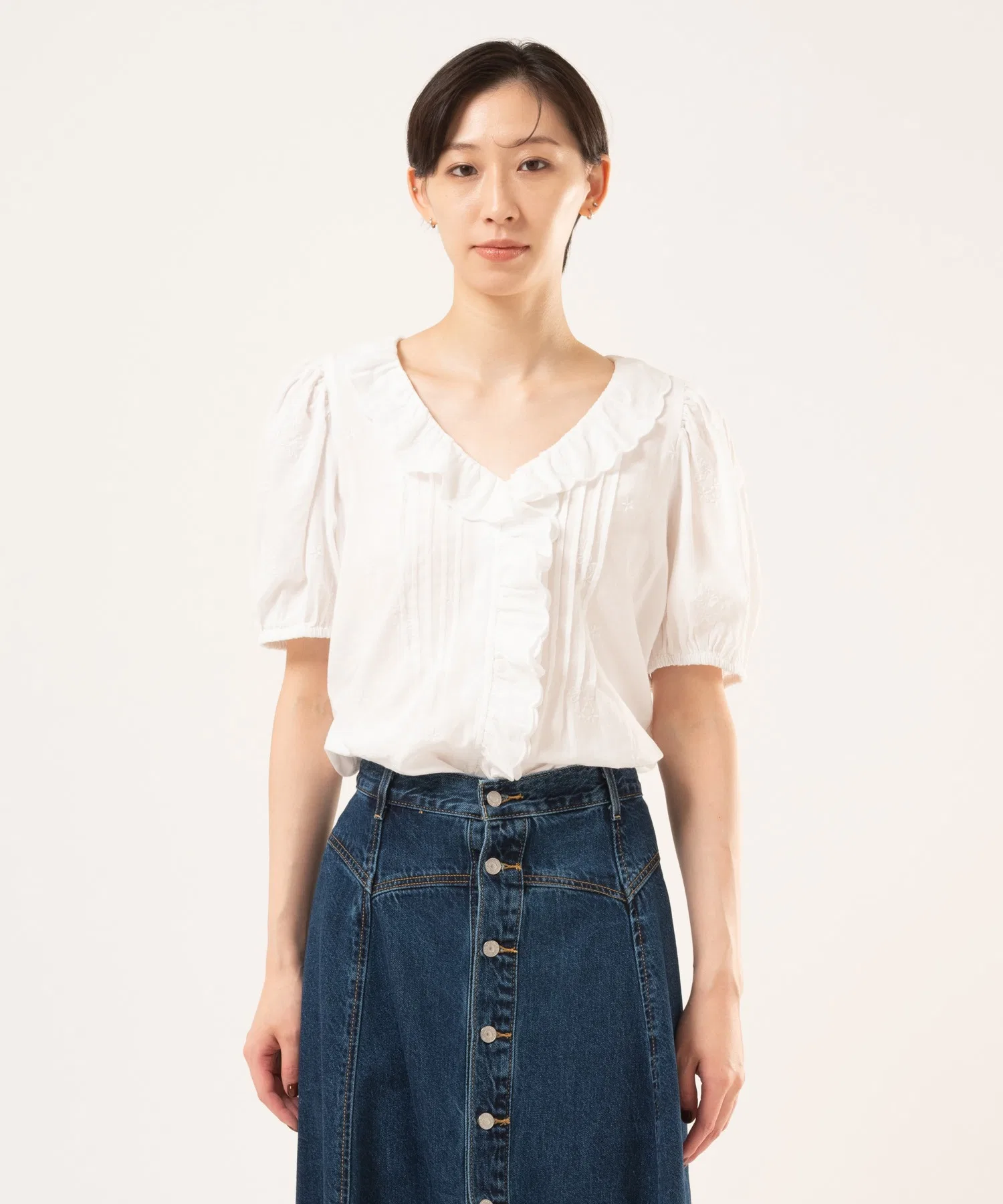 Женская блузка с рюшами Levi's GISELLE белая