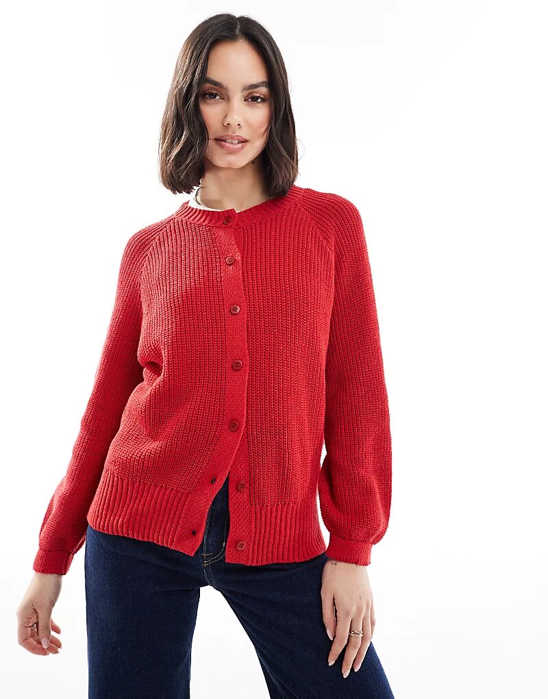 

Вязаный кардиган реглан красного цвета ASOS DESIGN