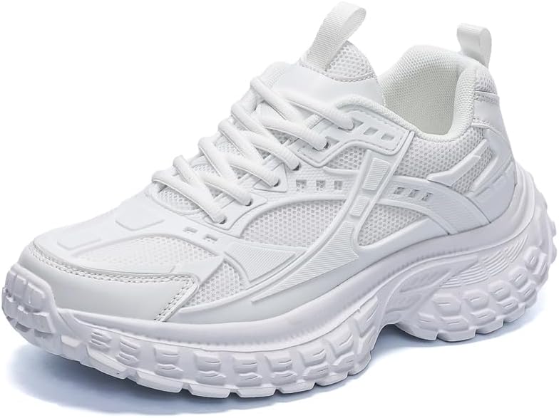 

Кроссовки PILLUREN Chunky для мужчин, модные платформенные кроссовки Dad Shoes, повседневные шнурованные прогулочные кроссовки, белый