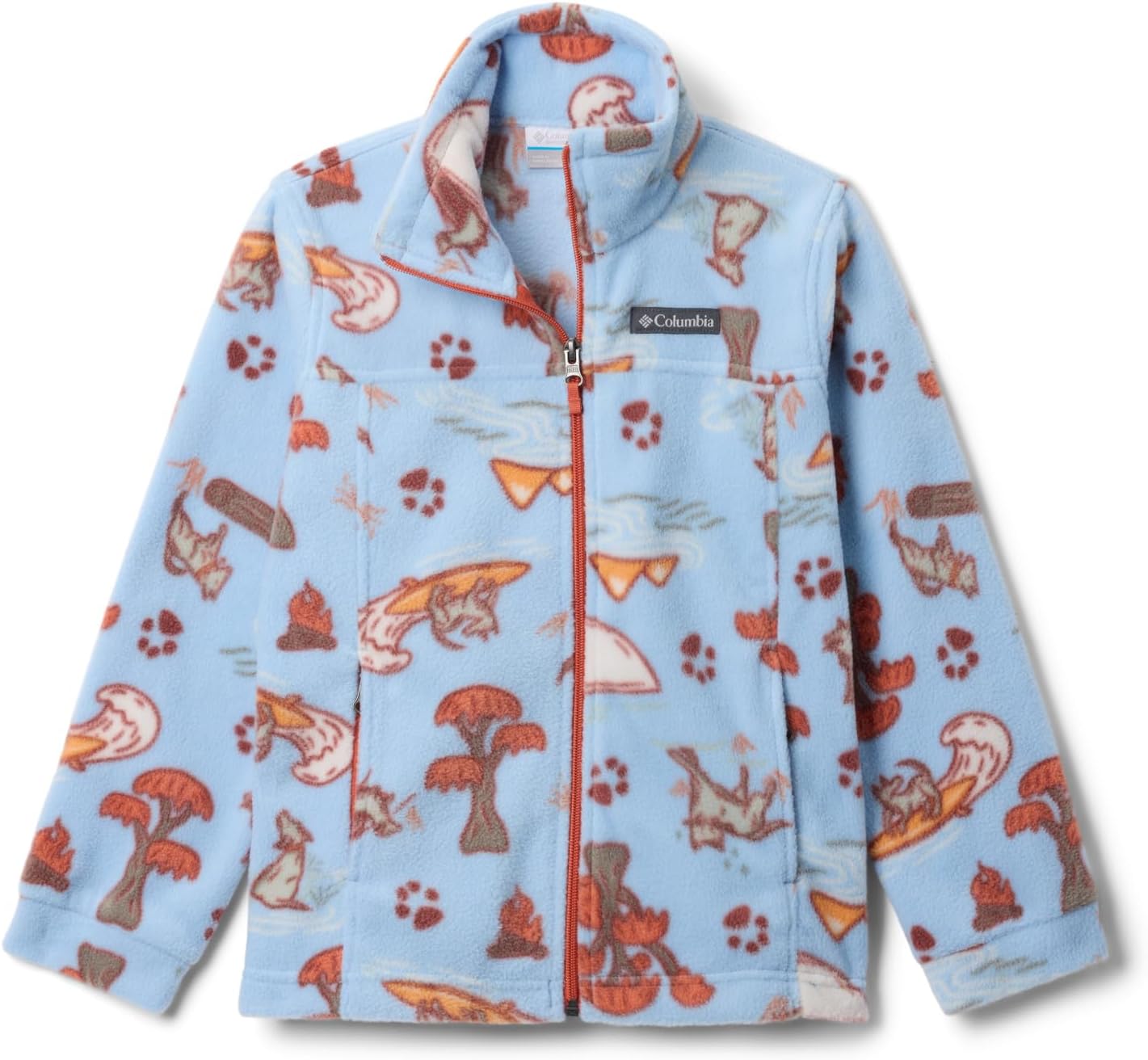 Columbia Youth Boys Zing III Fleece, Ripple Blue Trail Tails — фото 4