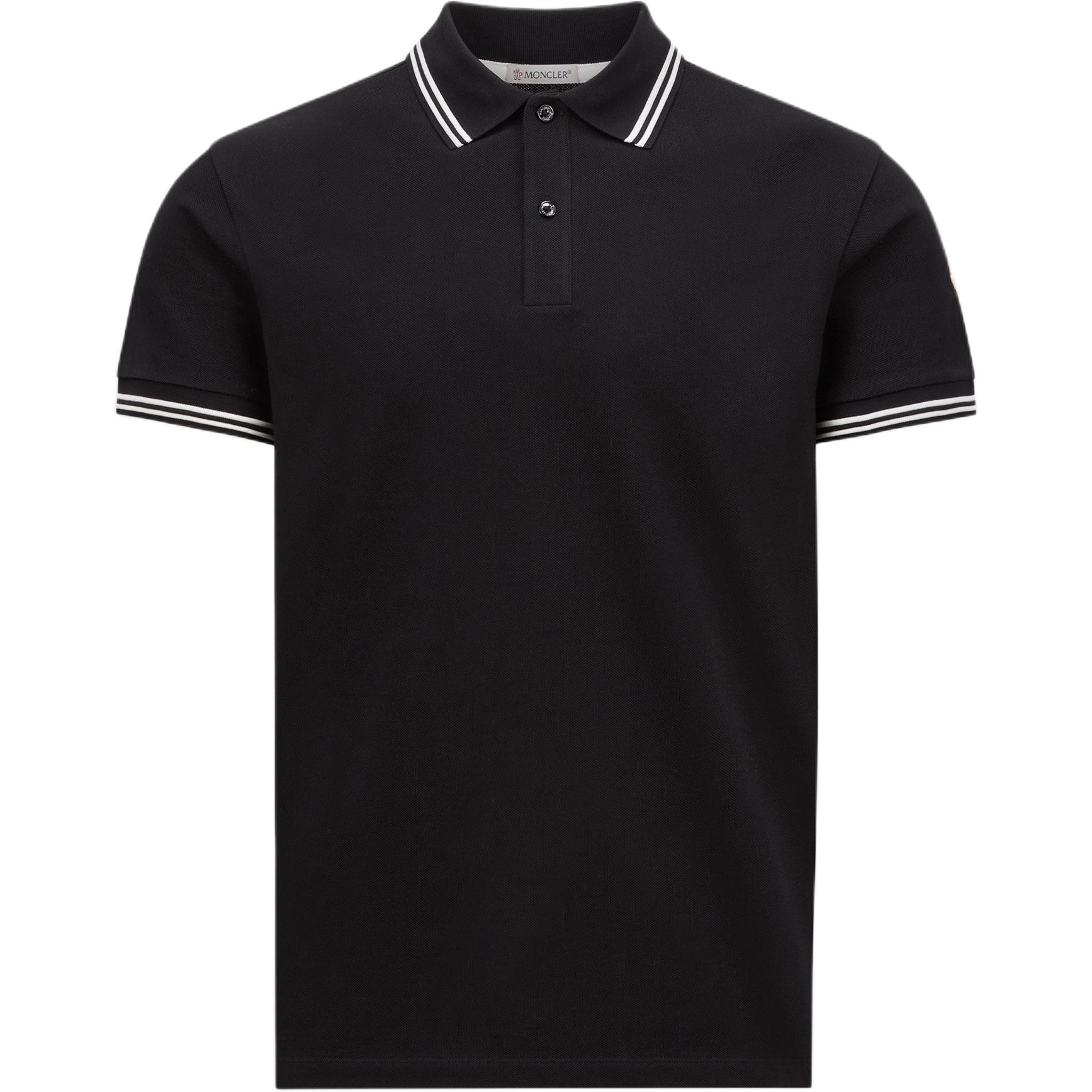 

Поло с коротким рукавом и нашивкой с логотипом Moncler, темно-синий