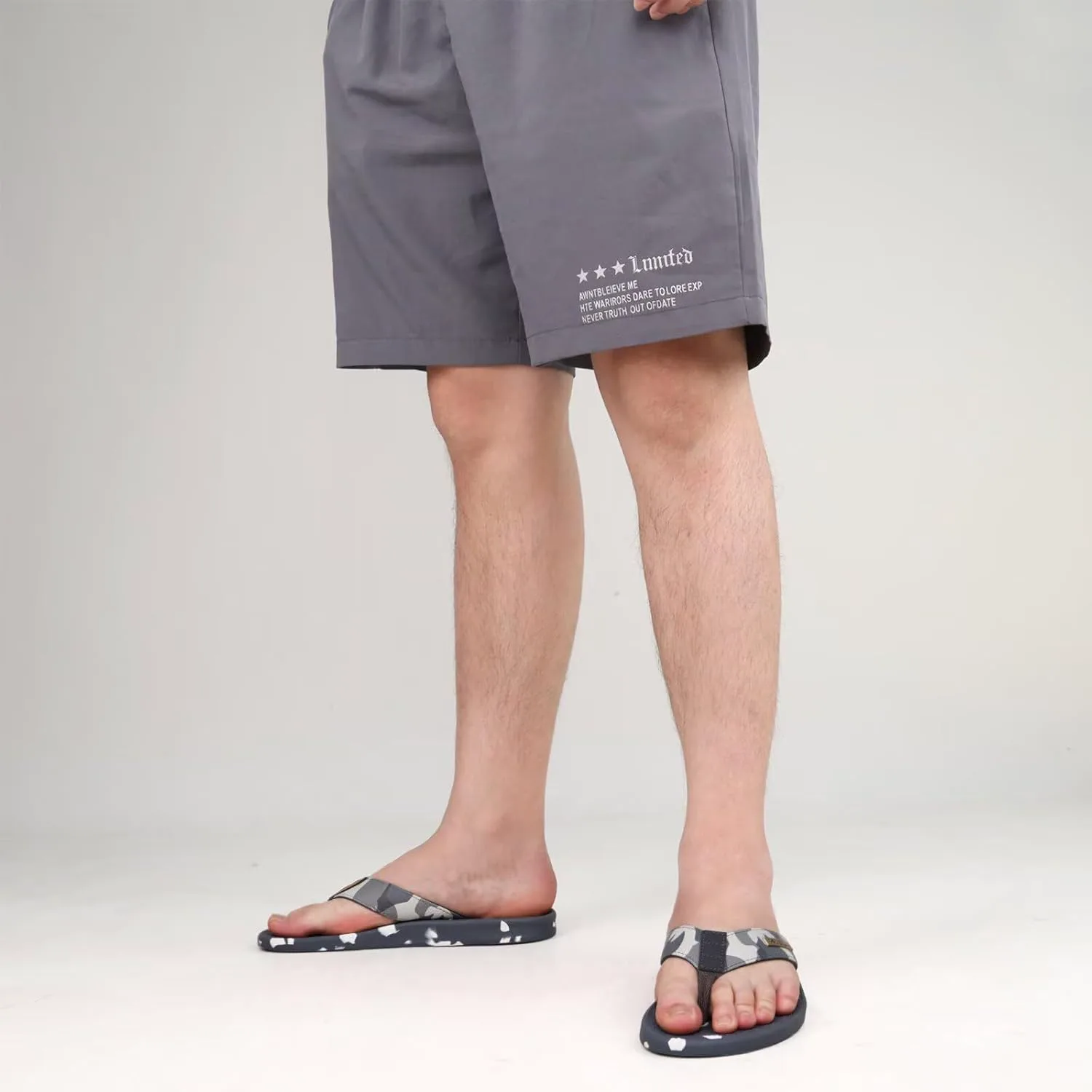 

Мужские сланцы KuaiLu с поддержкой свода стопы, удобные летние пляжные шлепанцы, сандалии на тонкой подошве с йога-пеной, тапочки без застежек, серый