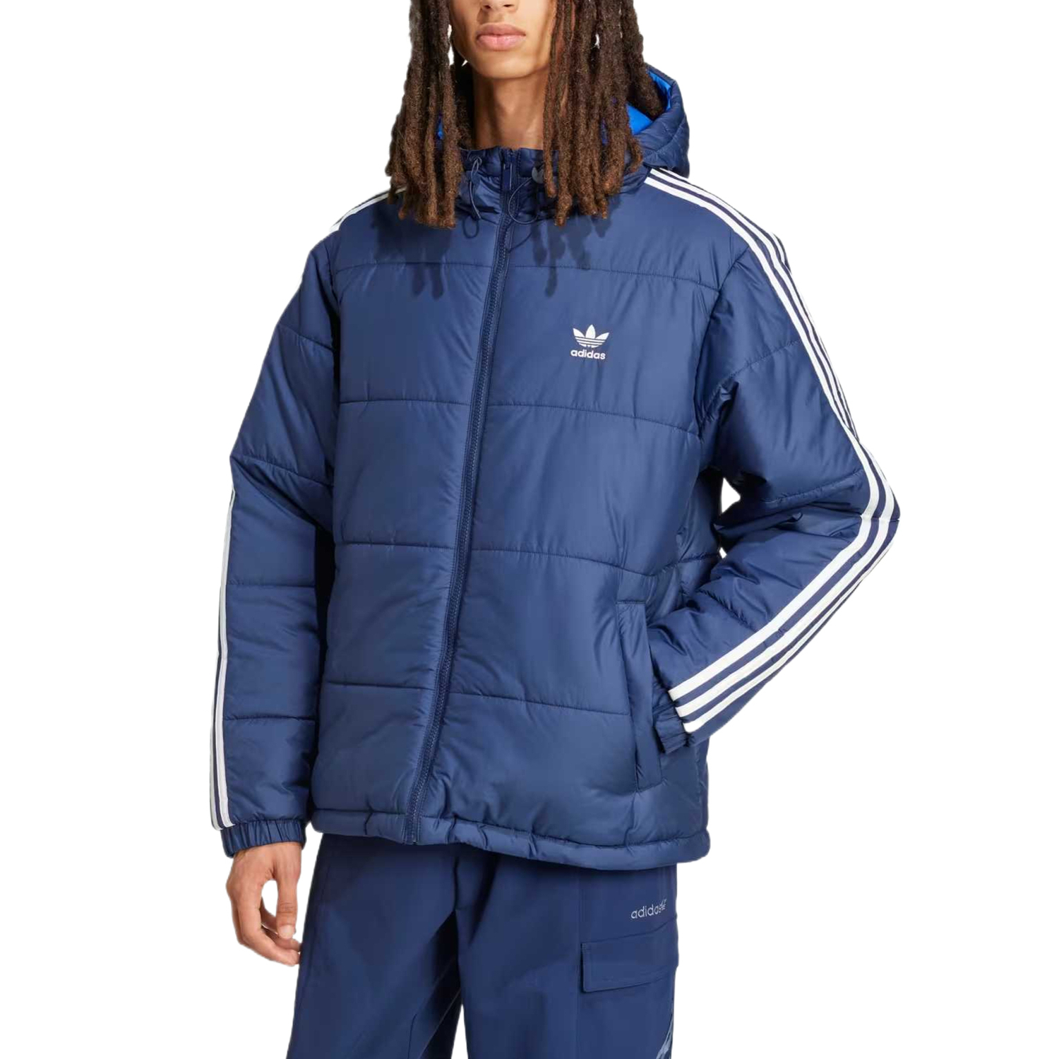 Куртка Adicolor Reversible Hooded Jacket Adidas Originals, синий — фото 3