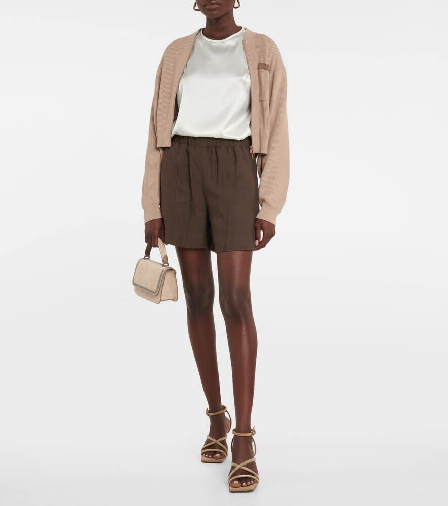Футболка Brunello Cucinelli Silk Blend Satin, бежевый — фото 2