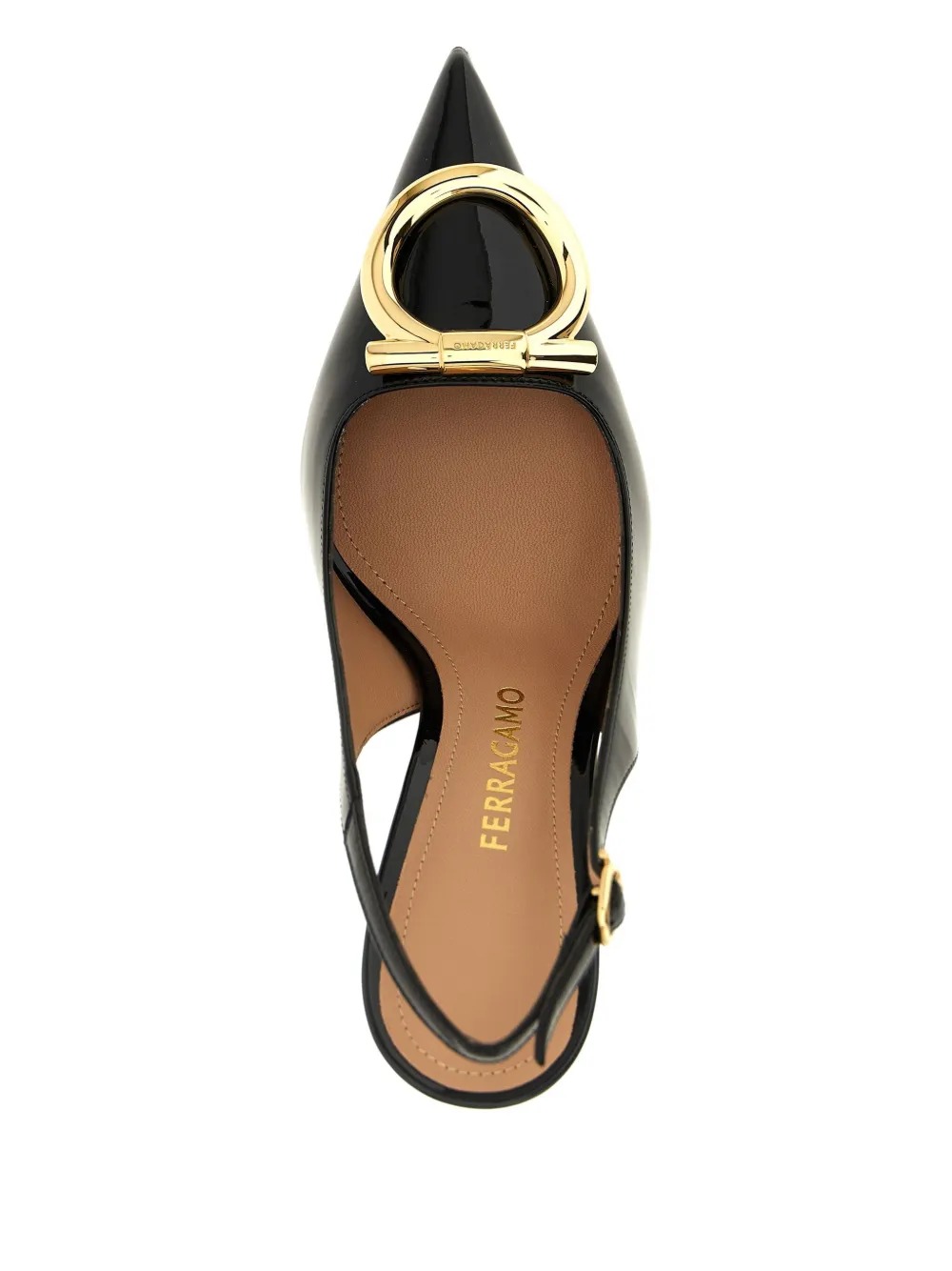Туфли-лодочки Gancini-details 90 мм Ferragamo, черный — фото 4