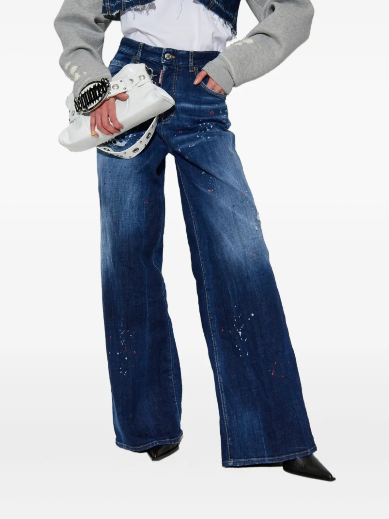 

Джинсы DSQUARED2 с эффектом потертостей, синий