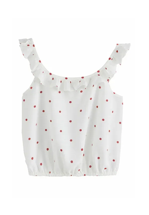 Топ Next, cream red polka dot, кремовый с красным горошком — фото 3
