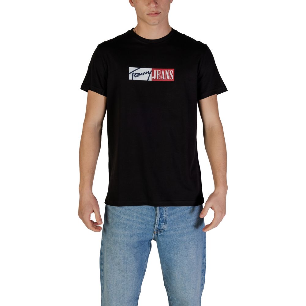 

Черная хлопковая футболка Rigenerato Tommy Jeans