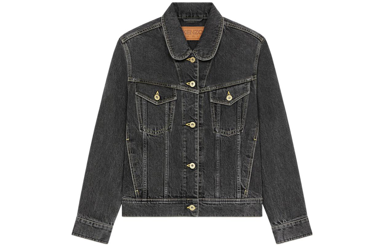 

Джинсовая куртка женская темно-серая KENZO, Серый, Джинсовая куртка женская темно-серая KENZO